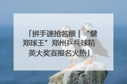 拼手速抢名额｜“健郑球王”郑州乒乓球精英大奖赛报名火热