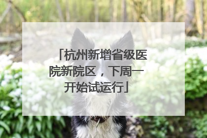 杭州新增省级医院新院区，下周一开始试运行