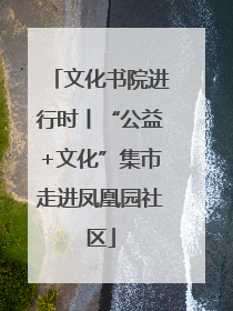 文化书院进行时丨“公益+文化”集市走进凤凰园社区