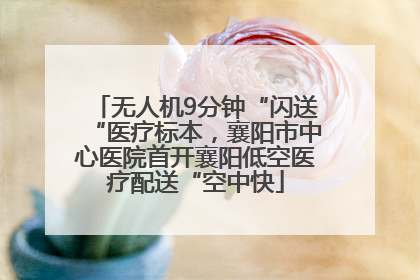 无人机9分钟“闪送“医疗标本，襄阳市中心医院首开襄阳低空医疗配送“空中快