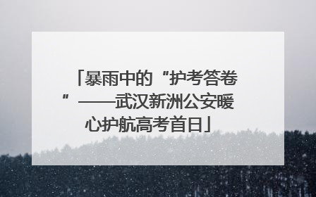 暴雨中的“护考答卷”——武汉新洲公安暖心护航高考首日