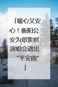 暖心又安心！衡阳公安为邓紫棋演唱会谱出“平安曲”