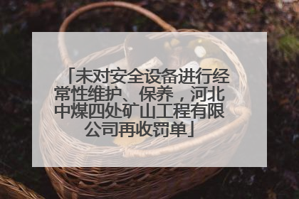 未对安全设备进行经常性维护、保养，河北中煤四处矿山工程有限公司再收罚单