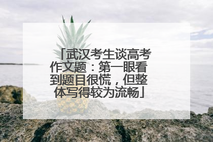 武汉考生谈高考作文题：第一眼看到题目很慌，但整体写得较为流畅