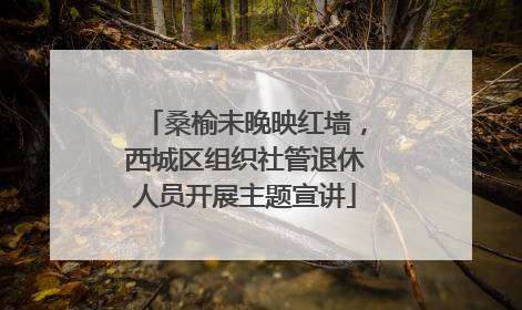 桑榆未晚映红墙，西城区组织社管退休人员开展主题宣讲