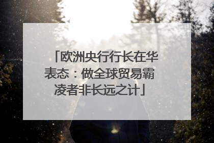 欧洲央行行长在华表态：做全球贸易霸凌者非长远之计