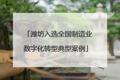 潍坊入选全国制造业数字化转型典型案例