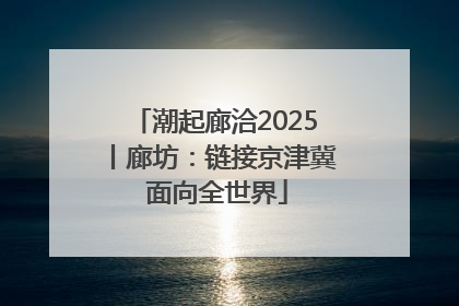 潮起廊洽2025丨廊坊：链接京津冀 面向全世界