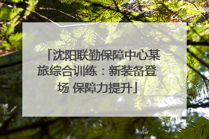 沈阳联勤保障中心某旅综合训练：新装备登场 保障力提升