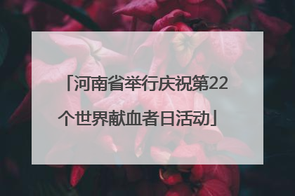 河南省举行庆祝第22个世界献血者日活动