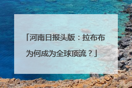 河南日报头版：拉布布为何成为全球顶流？
