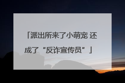 派出所来了小萌宠 还成了“反诈宣传员”