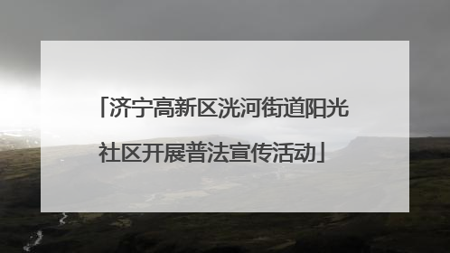 济宁高新区洸河街道阳光社区开展普法宣传活动