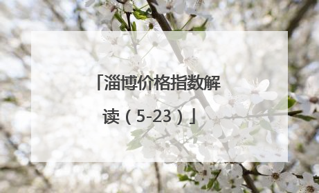淄博价格指数解读（5-23）