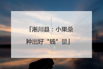 淅川县：小果桑种出好“钱”景
