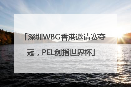 深圳WBG香港邀请赛夺冠，PEL剑指世界杯