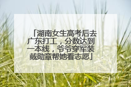 湖南女生高考后去广东打工，分数达到一本线，爷爷穿军装戴勋章帮她看志愿