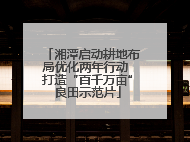 湘潭启动耕地布局优化两年行动 打造“百千万亩”良田示范片