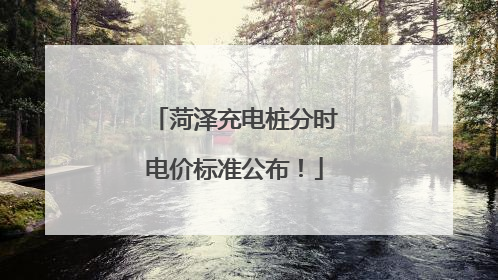 菏泽充电桩分时电价标准公布！