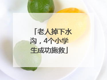 老人掉下水沟，4个小学生成功施救