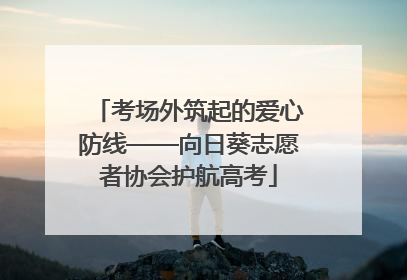 考场外筑起的爱心防线——向日葵志愿者协会护航高考