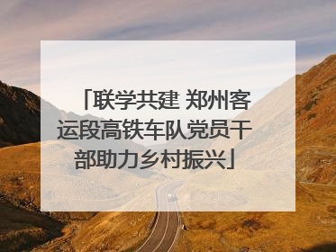 联学共建 郑州客运段高铁车队党员干部助力乡村振兴