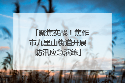 聚焦实战！焦作市九里山街道开展防汛应急演练