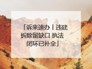 诉来速办丨违建拆除留缺口 执法闭环已补全