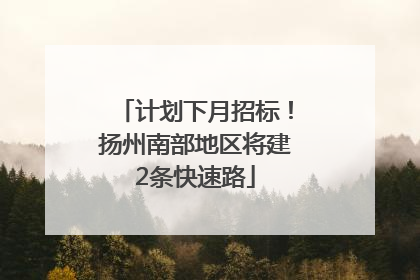 计划下月招标！扬州南部地区将建2条快速路