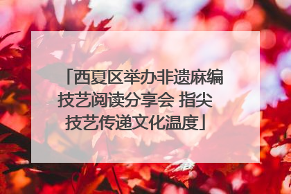 西夏区举办非遗麻编技艺阅读分享会 指尖技艺传递文化温度