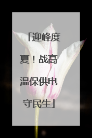 迎峰度夏！战高温保供电守民生