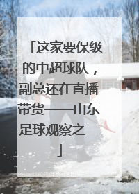 这家要保级的中超球队，副总还在直播带货——山东足球观察之二