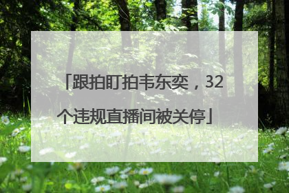 跟拍盯拍韦东奕，32个违规直播间被关停
