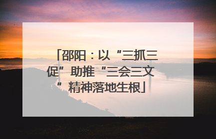 邵阳：以“三抓三促”助推“三会三文”精神落地生根