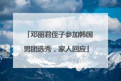 邓丽君侄子参加韩国男团选秀，家人回应