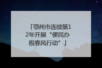 鄂州市连续第12年开展“便民办税春风行动”