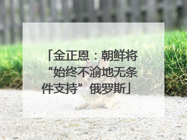 金正恩：朝鲜将“始终不渝地无条件支持”俄罗斯