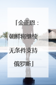金正恩：朝鲜将继续无条件支持俄罗斯