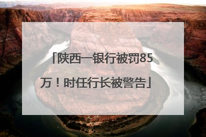 陕西一银行被罚85万！时任行长被警告