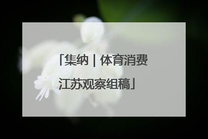 集纳｜体育消费江苏观察组稿