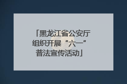 黑龙江省公安厅组织开展“六一”普法宣传活动