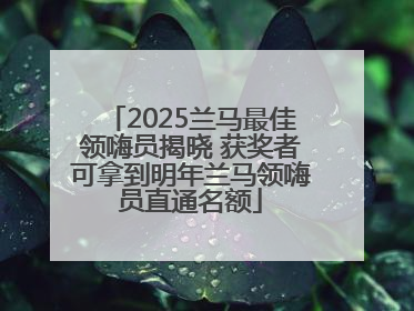 2025兰马最佳领嗨员揭晓 获奖者可拿到明年兰马领嗨员直通名额