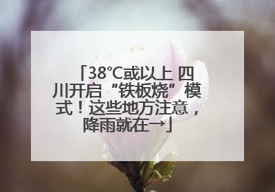38℃或以上 四川开启“铁板烧”模式！这些地方注意，降雨就在→