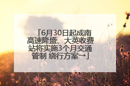 6月30日起成南高速隆盛、大英收费站将实施3个月交通管制 绕行方案→